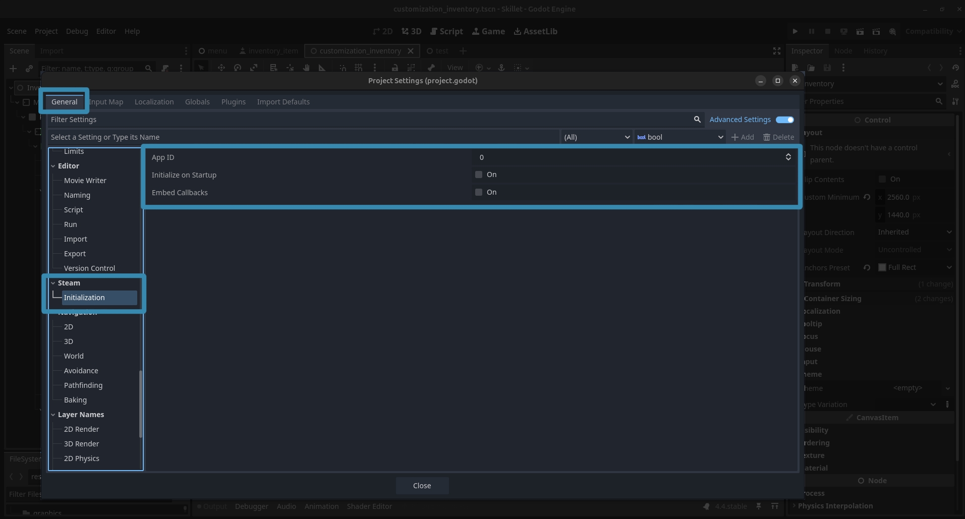 Project Settings