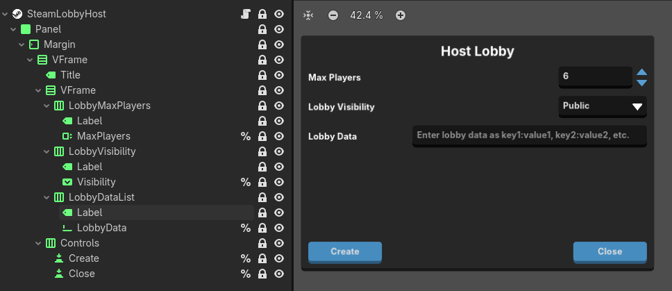 GodotSteamKit - Lobby_host.tscn