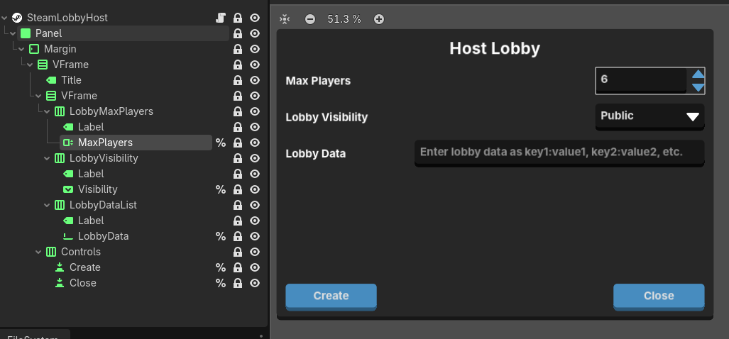 Example Lobby Host Scene