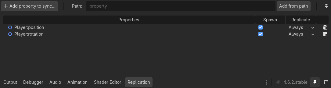 MultiplayerSynchronizer Replication Configuration