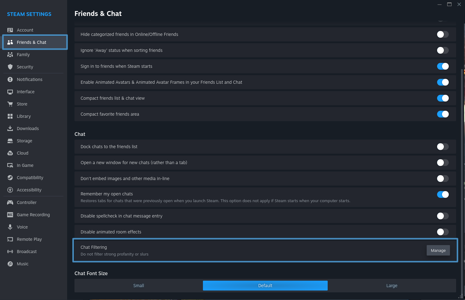 Steam Client Settings